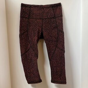 Lululemon Athletica Black and Pink Patterned Leggings